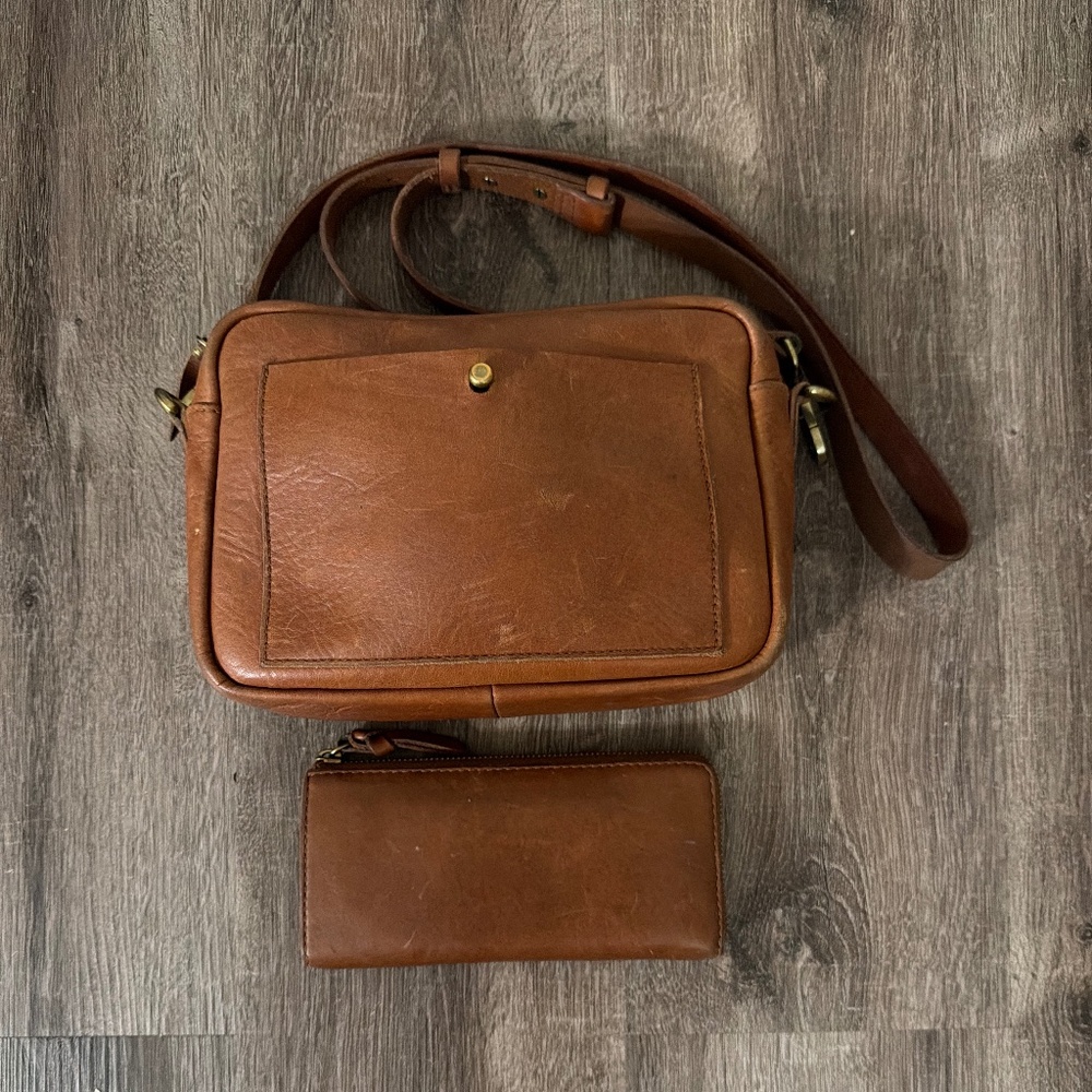 Madewell leather purse with matching wallet